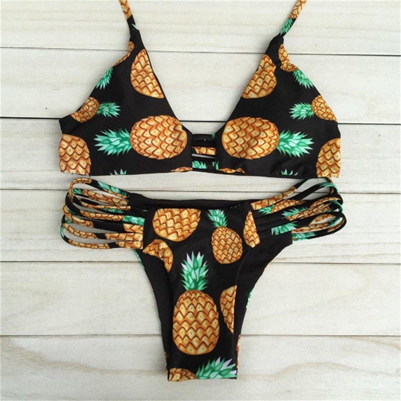 Summer pineapple Prints Double fabric Bikini