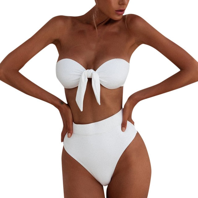 Women Bikini Set Swimwear White Bikini